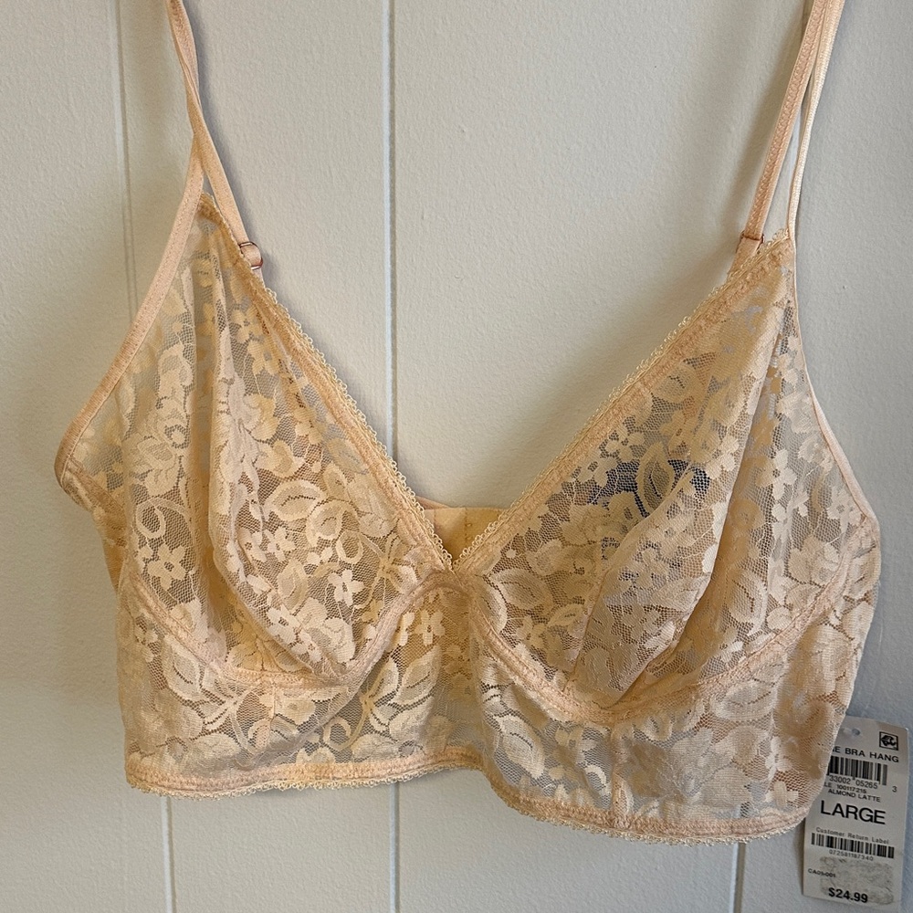 INC international Concepts Lace Bralette in Cream L Large